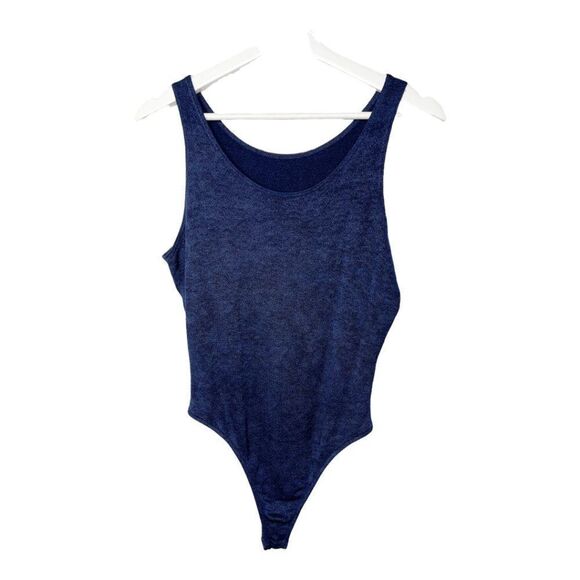DE LA ROSE Blue Thong Bodysuit  - Picture 1 of 6